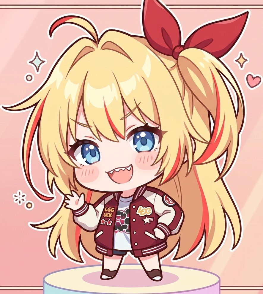 正統派美少女スタイルで歌うリリー・ラヴォアの立ち絵